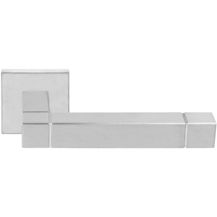 Deurkruk paar Jan des Bouvrie SQUARE JB100G deurkruk geveerd op rozet mat RVS main product photo