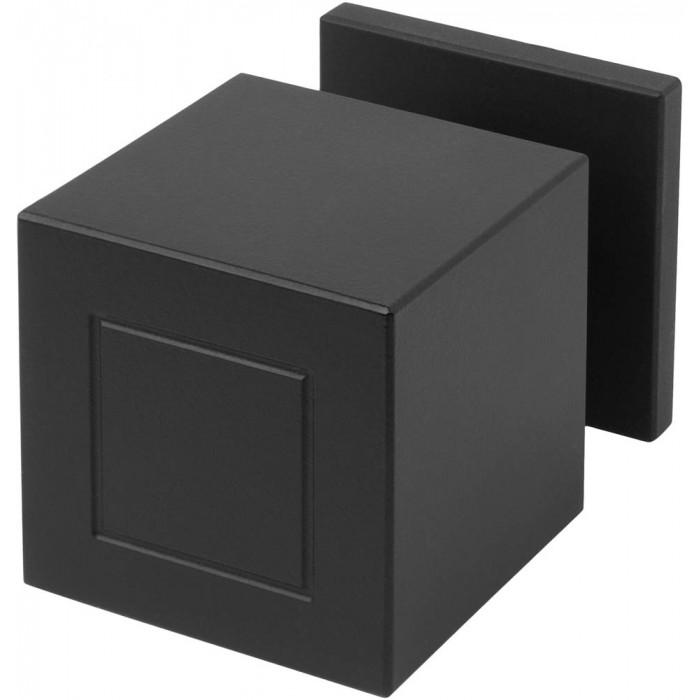 Voordeurknop Jan des Bouvrie SQUARE JB200D massief draaibaar op rozet mat zwart RVS-304 main product photo