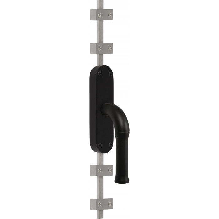 Krukespagnolet inclusief vier geleiders twee eindstukjes en twee stangen Edward van Vliet NOUR KO-EV100 gepolijst RVS/mat zwart linksdraaiend main product photo