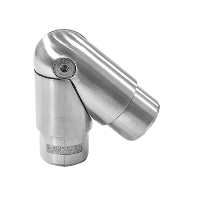 Scharnierverbinder 50 tot -180 graden voor buis 33,7 x 2,0 mm verstelbaar RVS-304 mat geslepen main product photo