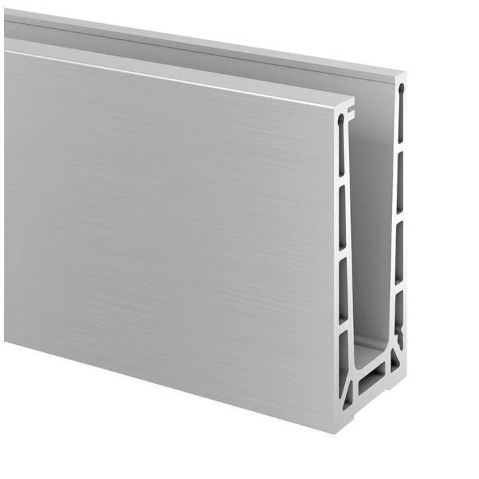 Easy Glass Pro vloerprofiel, topmontage, lengte 2500 mm, model 6906, aluminium (geanodiseerd) main product photo
