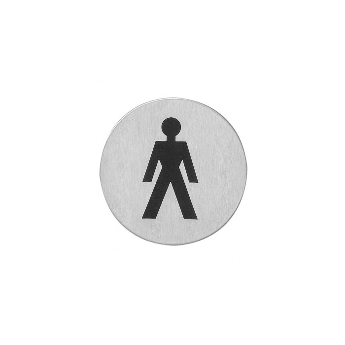 Intersteel Pictogram herentoilet zelfklevend rond rvs geborsteld main product photo