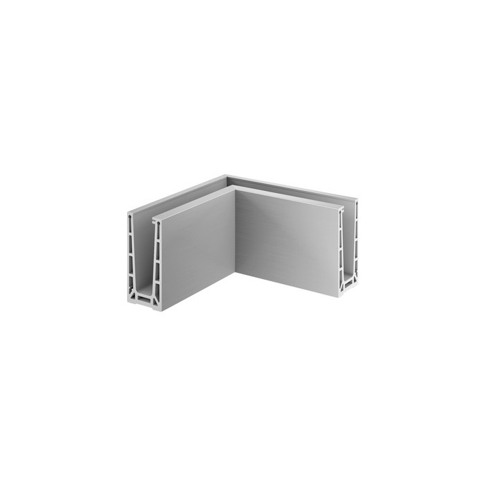Hoekbevestiging Easy Glass Pro, topmontage, model 6313, aluminium (RVS-Look) main product photo