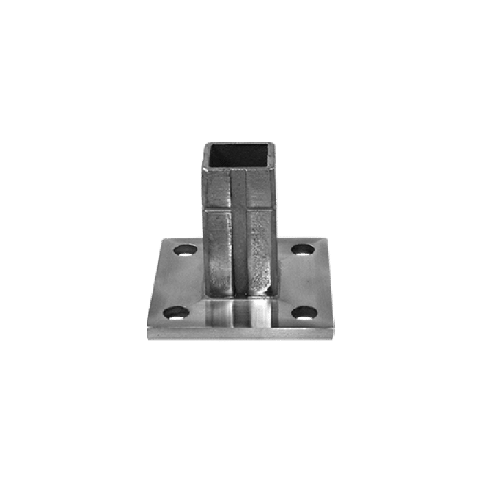 Bodemplaat 65 x 65 x 5,0 mm buis 30 x 30 mm RVS-304 mat geslepen main product photo