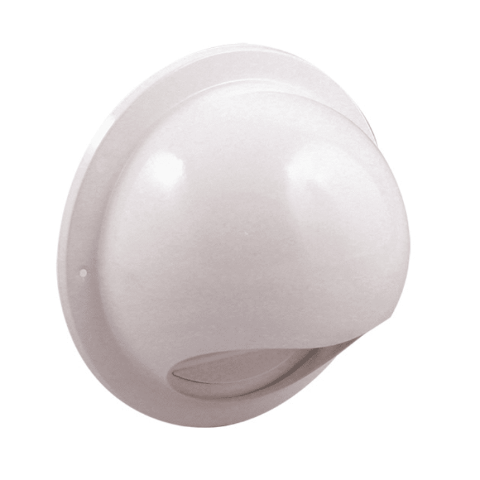 Bolrooster Ø 100 mm met schoepen en muggengaas RVS wit gecoat main product photo