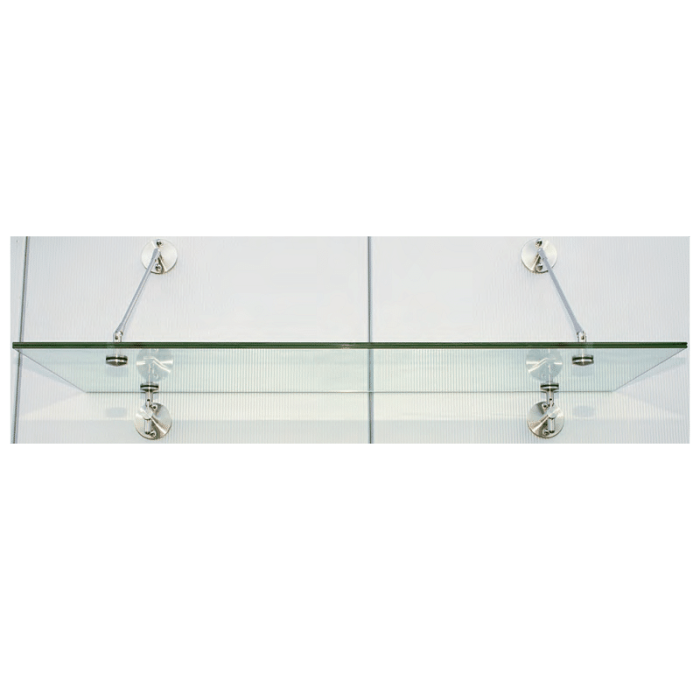 Glasluifel universeel systeem rond klein voor glasdikte 13,52 of 17,52 mm breedte 950 mm RVS-304 mat geslepen main product photo