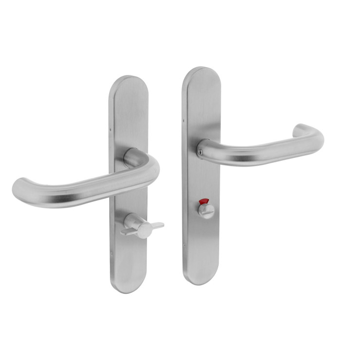 Intersteel Deurkruk Rond op op schild toilet-/badkamersluiting 63 mm rvs geborsteld main product photo