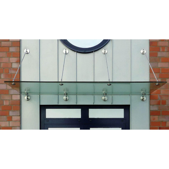 Glasluifel universeel systeem groot voor glasdikte 17,52 of 21,52 mm breedte 1200 mm RVS-304 mat geslepen main product photo