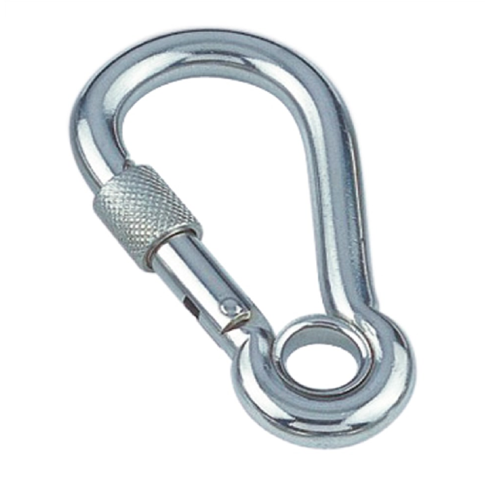Karabijnhaak met borgmoer en oog 8x80mm RVS-316 main product photo