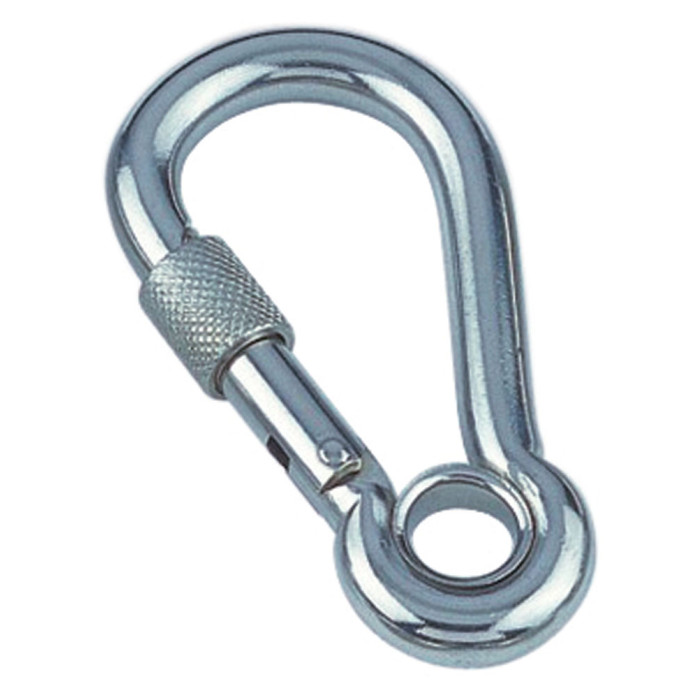 Karabijnhaak met borgmoer en oog 11x120mm RVS-316 main product photo