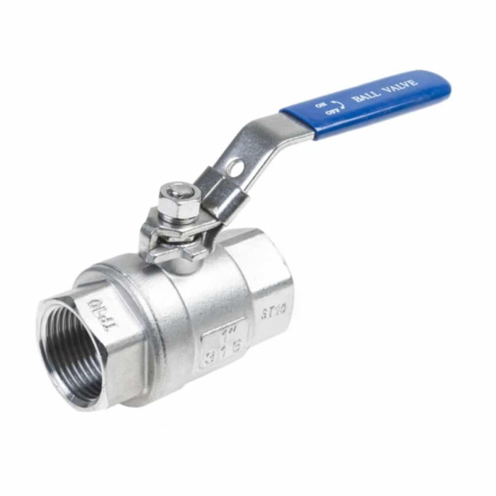 Kogelkraan 2-delig volle doorlaat bi-bi draad, 1.1/2 inch RVS-316 (A4) main product photo