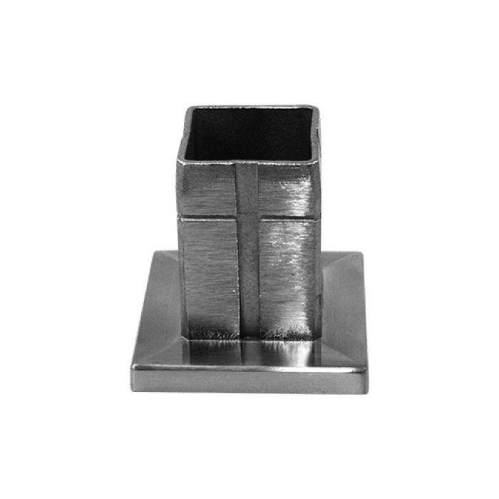 Bevestigingsplaat M10 voor binnendraad koker 40 x 40 mm vast RVS-304 mat geslepen main product photo