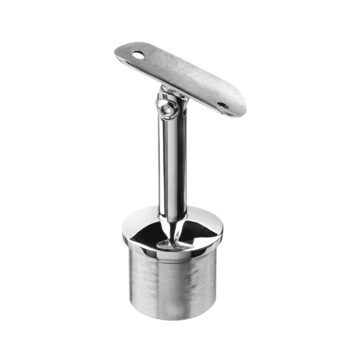 Railingsteun verstelbaar 42,4 x 2,0 mm voor ligger 42,4 mm RVS-316 glanzend gepolijst model 0718 main product photo