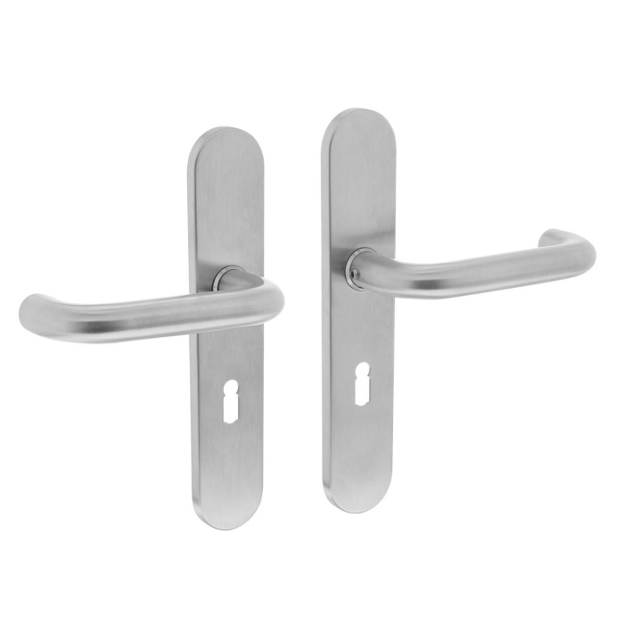 Intersteel Deurkruk Rond op schild sleutelgat 56 mm rvs geborsteld main product photo