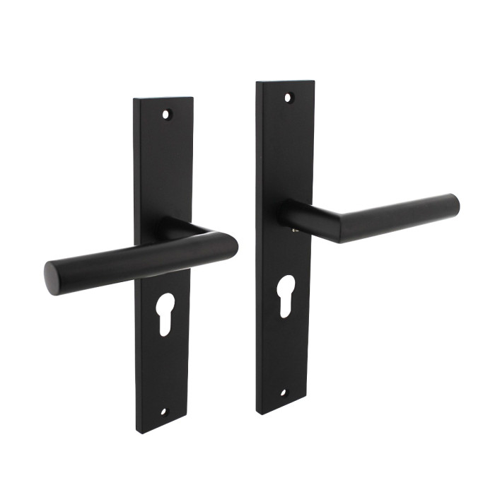 Intersteel Deurkruk Bastian op schild 245x45 mm profielcilindergat 55 mm mat zwart main product photo