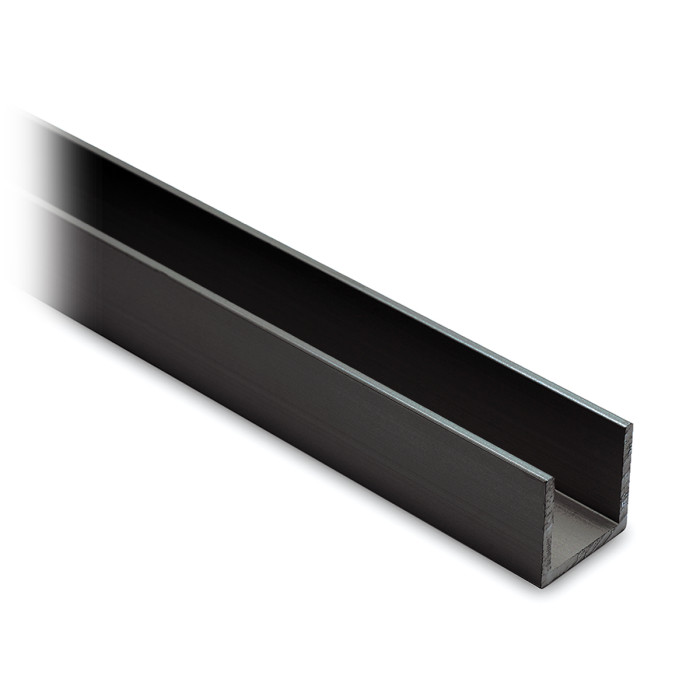 Aluminium U-profiel 20 x 20 x 20 mm zwart gecoat main product photo