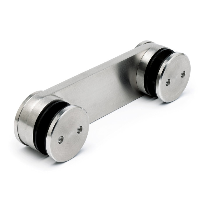 2 Punts 180° glas / glasverbinder Berdine RVS-304 mat geslepen main product photo