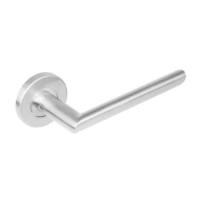Intersteel Deurkruk Ovale Hoek 90° op rozet rvs geborsteld main product photo