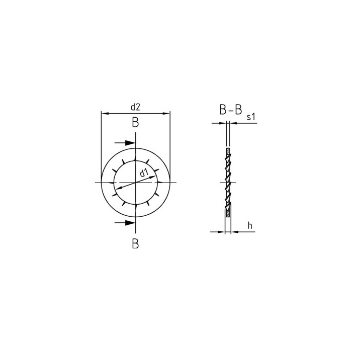 Tandveerring J 5,3 mm DIN 6798 RVS A2 (1000 stuks) main product photo