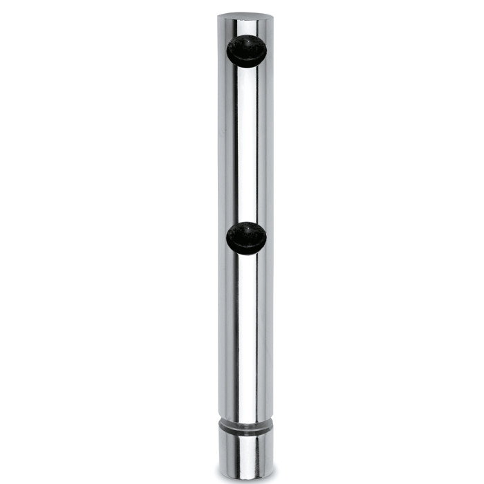 Dubbele eindsteun voor montage op glas Poula voor staf 10 mm zamak chroom look main product photo