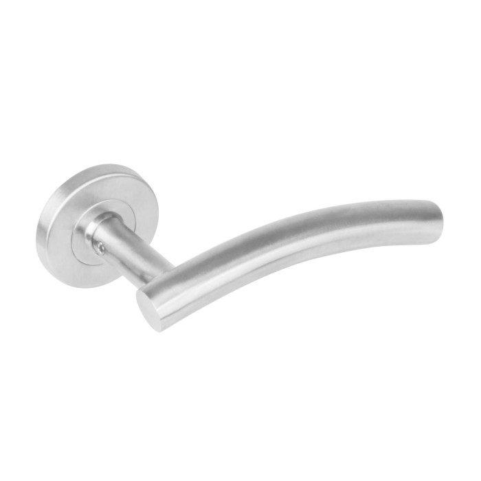 Intersteel Deurkruk Gebogen op rozet met 7 mm nok rvs geborsteld main product photo