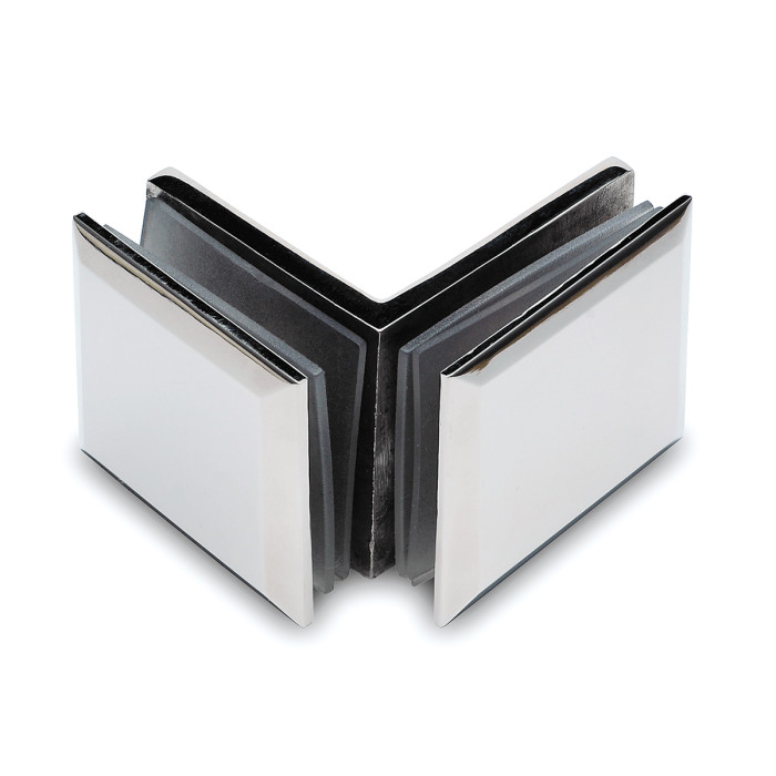 Glasklem 90°, glas/glas, voor glasdikte 8 - 12 mm, glanzend RVS-304 main product photo