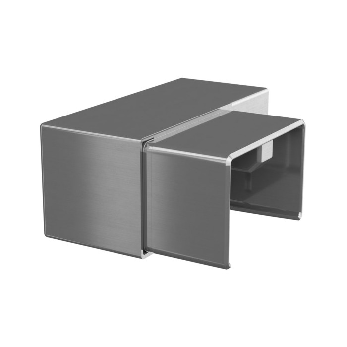 Muurflens 90 graden links voor U-profielbuis 60 x 40 mm vast RVS-316 mat geslepen model 6508 main product photo