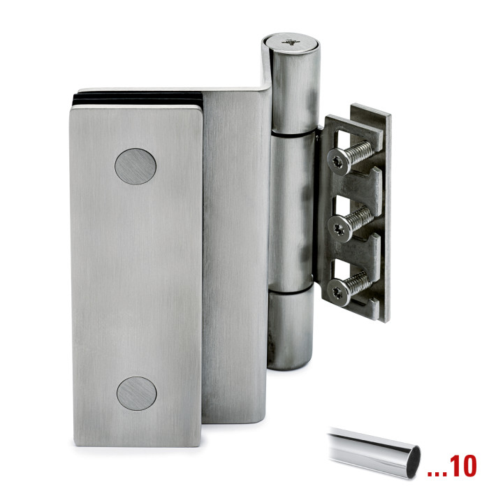 Glasdeurscharnier voor kozijnprofiel, verstelbaar Annemarthe RVS-304 glanzend gepolijst main product photo