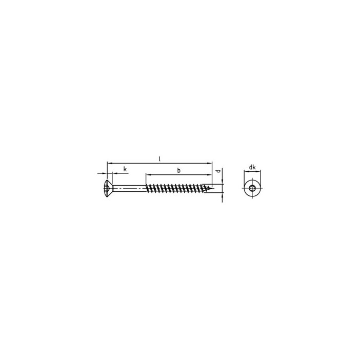 Liseko houtboutschroef 4,5 x 30/18 mm Art. 9046 RVS A4-50 TX20 (200 stuks) main product photo