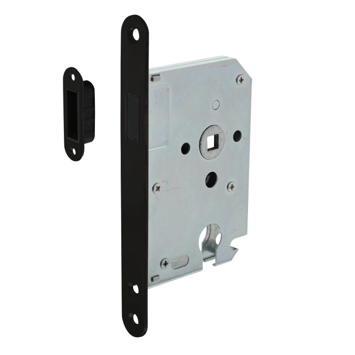 Intersteel Woningbouw magneet cilinder dag- en nachtslot 55mm, voorplaat afgerond zwart main product photo