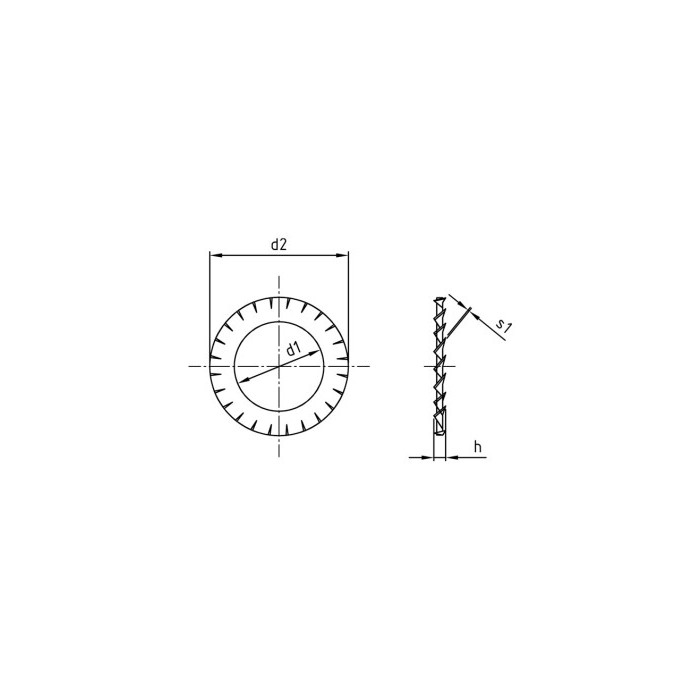 Tandveerring A 2,2 mm DIN 6798 RVS A2 (1000 stuks) main product photo