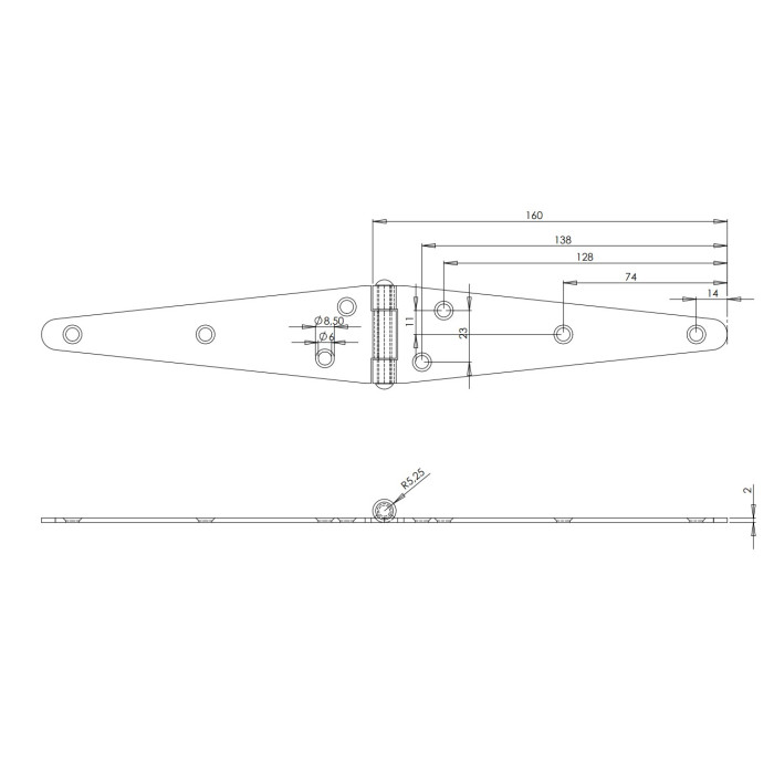 Staartheng 150 mm RVS-304 main product photo