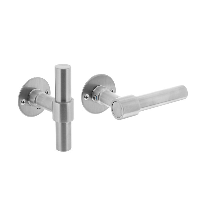 Intersteel Deurkruk L/T-model met rozet 2 mm rvs geborsteld main product photo