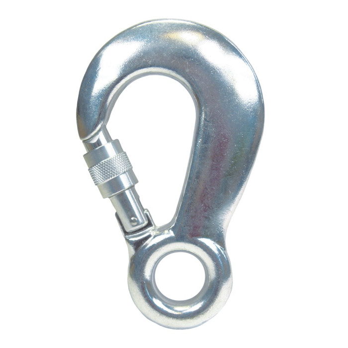 Karabijnhaak met oog en borgmoer 130 x 80 mm aluminium main product photo