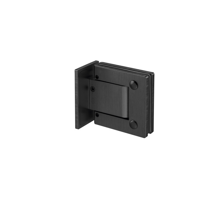 Hydraulisch glasdeurscharnier Liam glas/wand RVS-304 zwart main product photo
