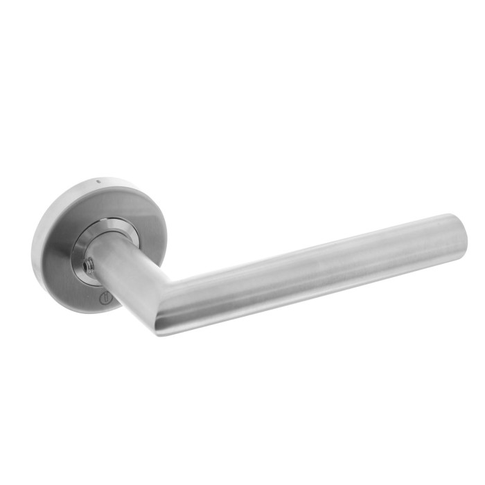 Intersteel Deurkruk Hoek 90° geveerd op rozet ˜53x10 met ring rvs geborsteld main product photo