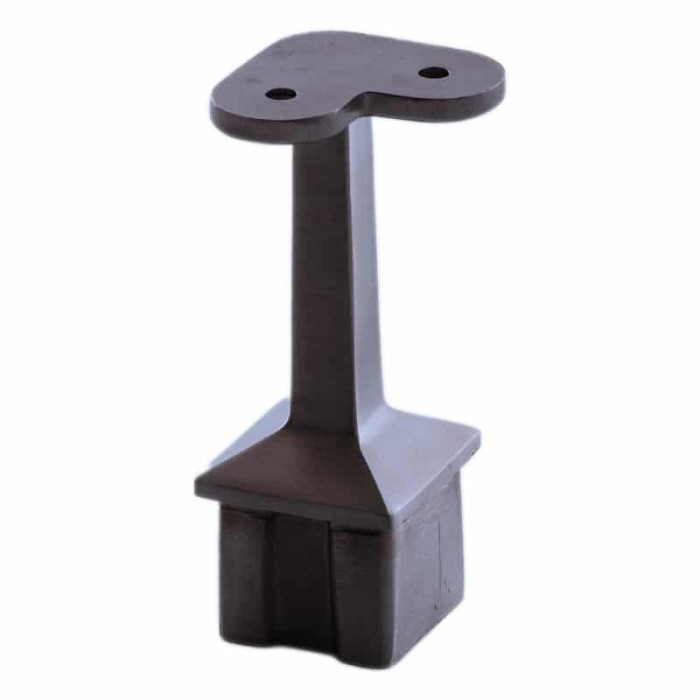 Railingsteun 90° 40 x 40 x 2,0 mm voor vlakke ligger RVS-316 antracietgrijs model 4342 main product photo