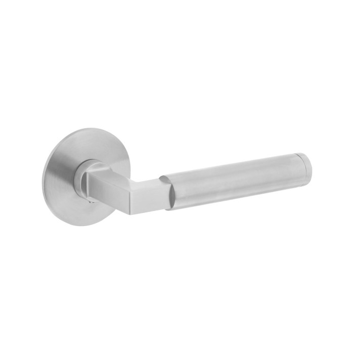Intersteel Deurkruk Bau-stil op rond magneet rozet rvs geborsteld main product photo