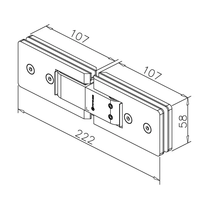SAYAYO Glazen Deurscharnier 180 Graden - Roestvrij Staal Voor 8-12 Mm Glas - 2 Stuks Met Schroeven - EBL5500-C-2P