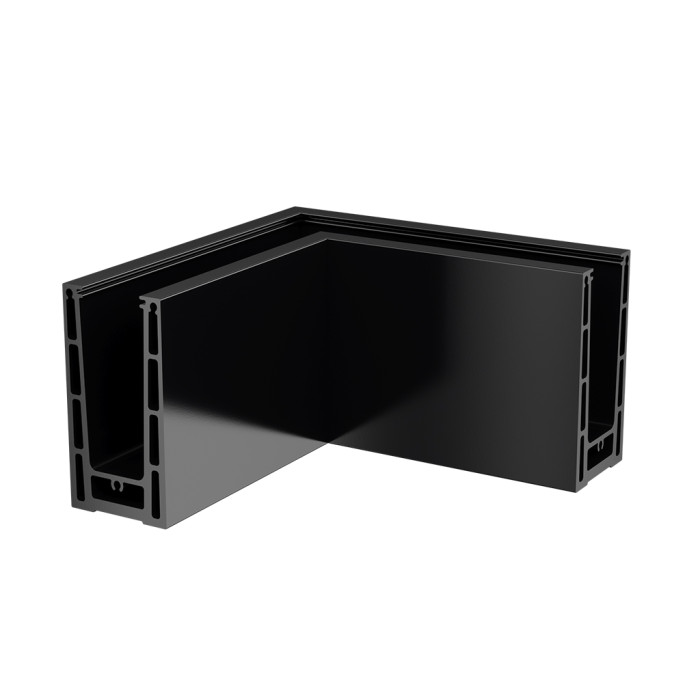 Hoekbevestiging Easy Glass Prime topmontage model 8411 aluminium mat zwart main product photo
