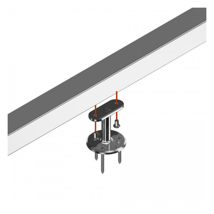Huismerk railingsteun vlak RVS-304 mat geslepen model 0708 main product photo
