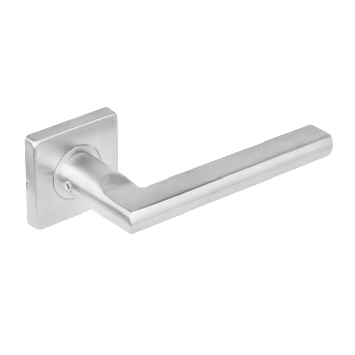 Intersteel Deurkruk Hoek 90° plat op vierkant rozet rvs geborsteld main product photo