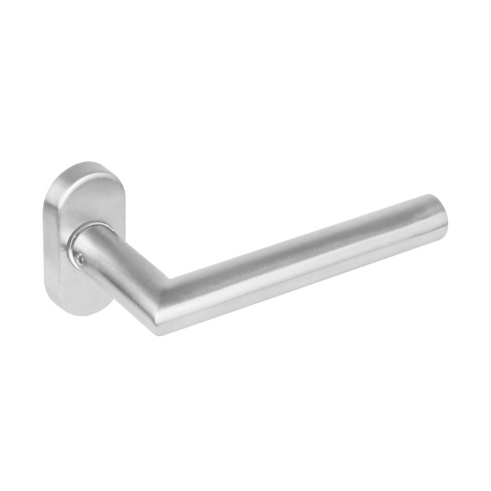 Intersteel Deurkruk Hoek 90° op ovaal rozet rvs geborsteld main product photo