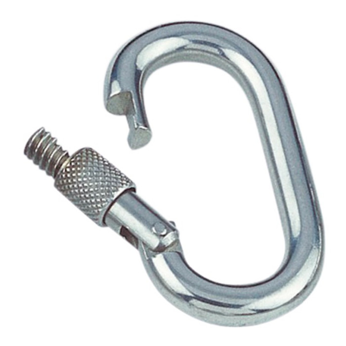 Karabijnhaak ovaal met borgmoer 10 x 90 mm RVS-316 main product photo