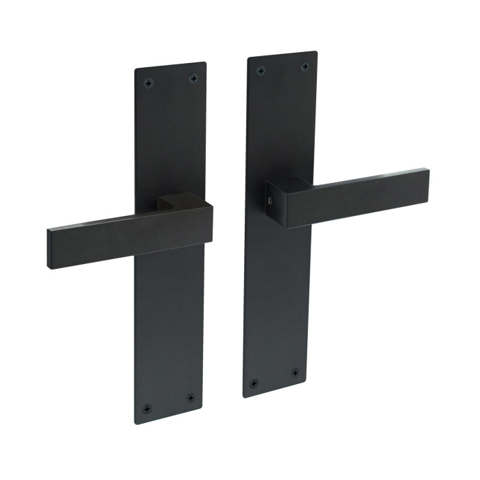 Intersteel Deurkruk Amsterdam met schild 250x55x2mm blind zwart RVS-304 main product photo