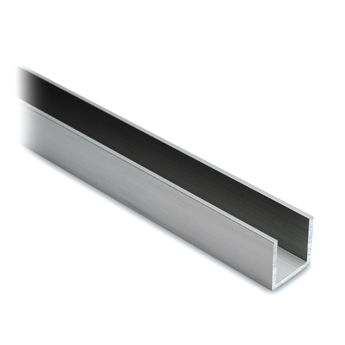 Aluminium U-profiel 15 x 15 x 15 mm RVS-Look main product photo