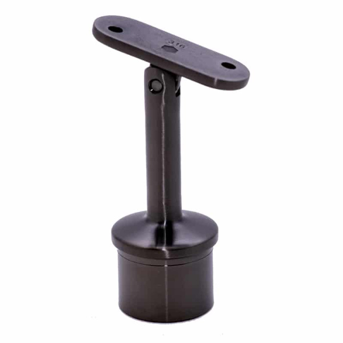 Railingsteun verstelbaar 42,4 x 2,0 mm voor vlakke ligger RVS-316 antracietgrijs model 0442 main product photo