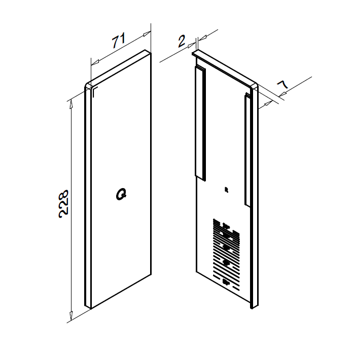 Eindkap Easy Glass Smart zijmontage rechts voor trapmontage 228 x 71 mm model 8233 aluminium (geanodiseerd) main product photo