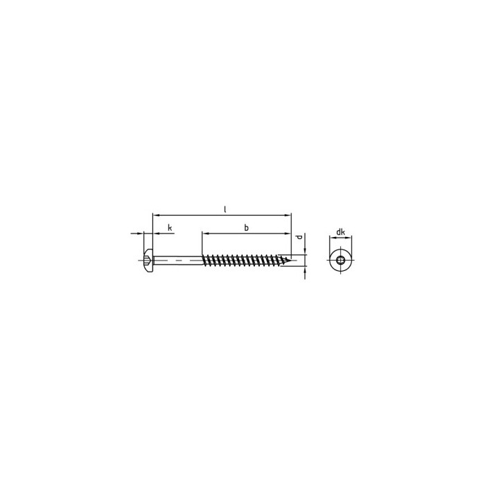 Houtbouwschroef rondkop 5,0 x 55/36 mm Art. 9045 RVS A2-50 TX25 (200 stuks) main product photo