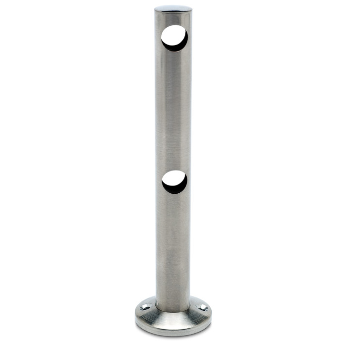 Dubbele middensteun voor montage op hout Almas voor staf 10 mm zamak RVS look main product photo